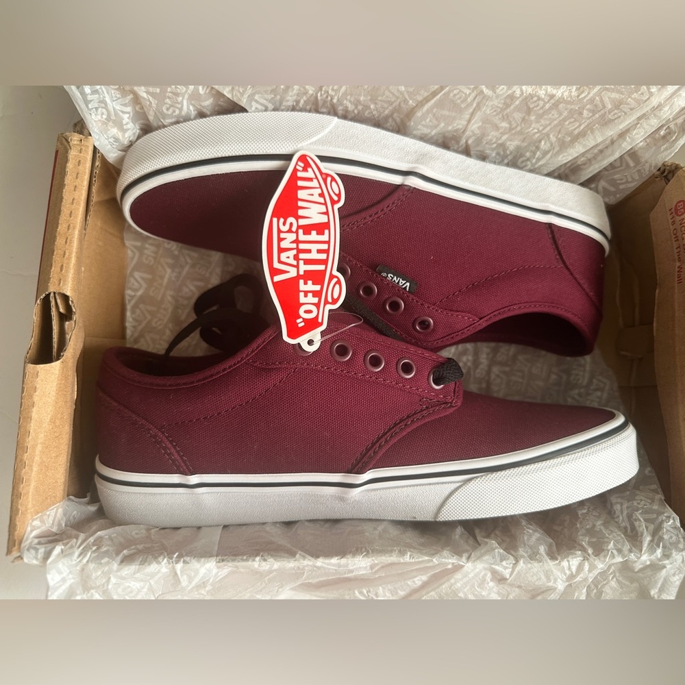 Vans*Atwood*Oxblood/White*Size~8*Men’s~Brand New!